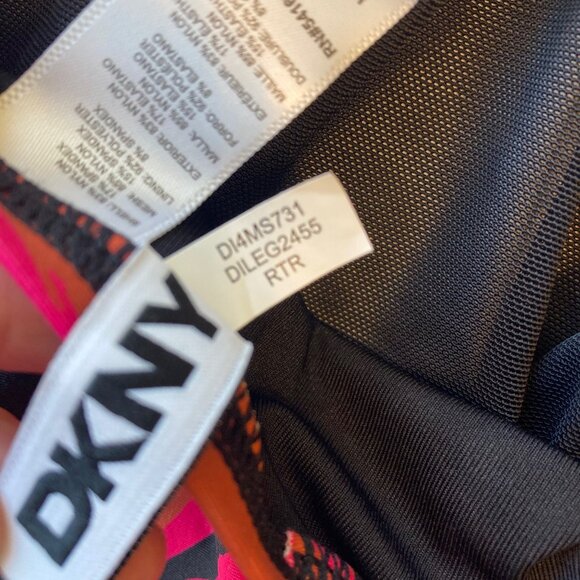 DKNY Flutter Sleeve One Piece Shirred Swimsuit Women's Small S Multicolor NWT - Picture 9 of 9